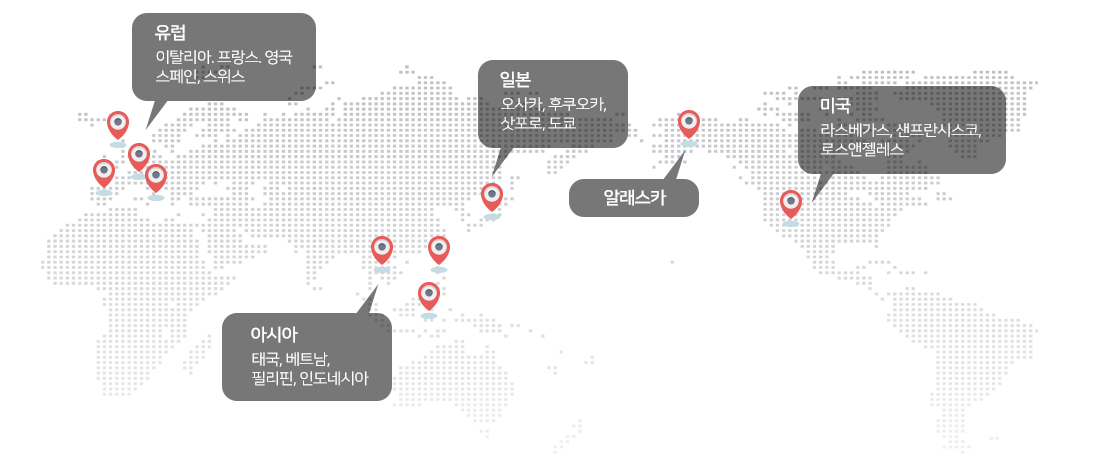 서비스지역 세계지도 이미지